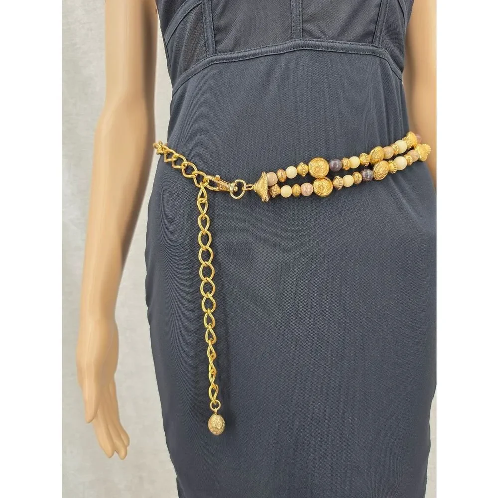 Vintage Gold Beaded Chain Waist Chain Belt